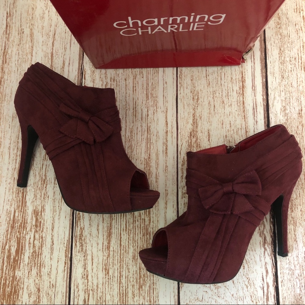 Charming Charlie Open Toe Bootie Heels Size 9